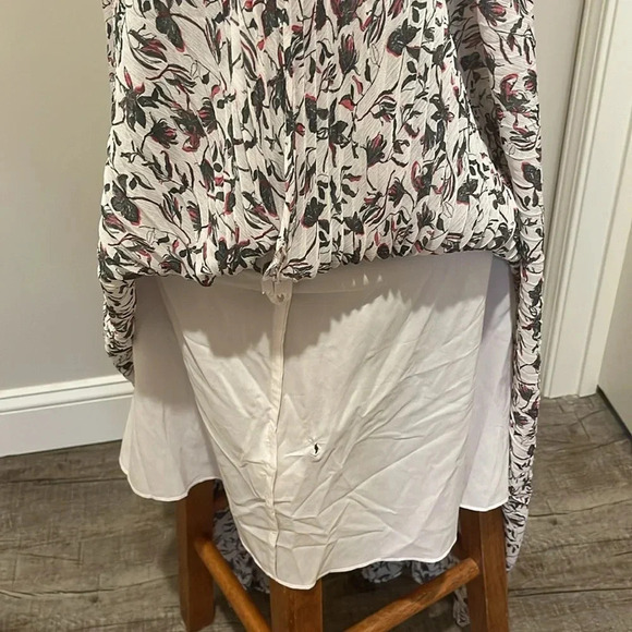 NWOT!! Club Monaco - Floral Smocked Cuff Pleated Dress - Size 2 - Picture 10 of 12